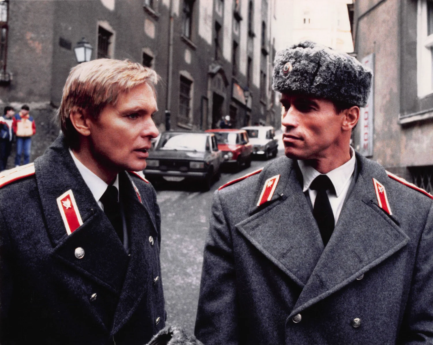 Oleg Vidov in uniform, a film still